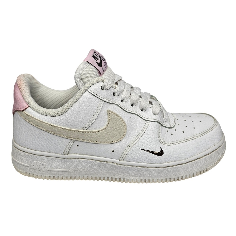 Nike Women 6 White Air Force 1 Low Tumbled Leather Sneakers HF9992-100 - Picture 2 of 14